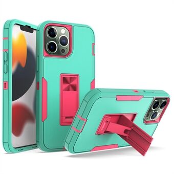 For iPhone 13 Pro Max 6.7 inch Back Shell, Impact Resistant PC + TPU Hybrid Phone Cover with Integrated Kickstand Car Mount Metal Sheet Case