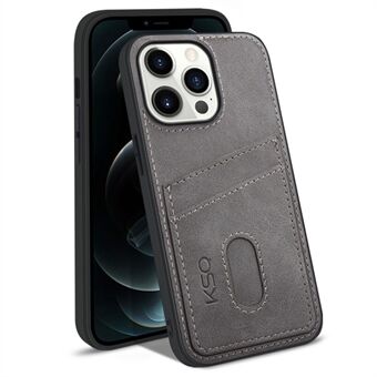 KSQ 003 Series for iPhone 13 Pro Max 6.7 inch Mobile Phone Case PU Leather Coated PC+TPU Hybrid Anti-fall Shell with Card Slots