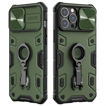 NILLKIN CamShield Armor Pro -deksel for iPhone 13 Pro Max 6,7 tommer, hard PC Myk TPU Slagfast beskyttelsesdeksel med roterende støttestøtte