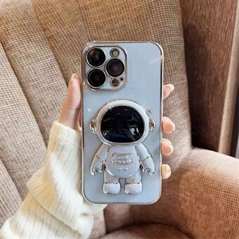 For iPhone 13 Pro Max 6,7 tommer Astronaut Kickstand TPU telefonveske Galvanisering Anti Scratch beskyttelsesdeksel