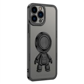 YOOBAO TPU telefondeksel for iPhone 13 Pro Max 6,7 tommer Spaceman Design Elektroplettering Kickstand Anti-drop deksel med bilmontert metallplate