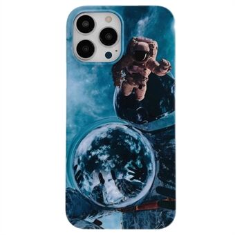 For iPhone 13 Pro Max 6,7 tommer Spaceman Pattern IMD TPU bakdeksel Anti-dråpe matt telefondeksel