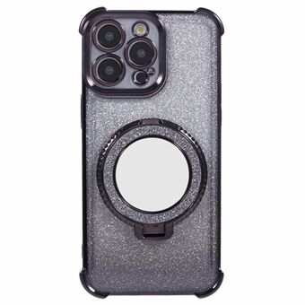 For iPhone 13 Pro Max-deksel Glitter Gradient Ring Kickstand TPU-telefonveske med speil