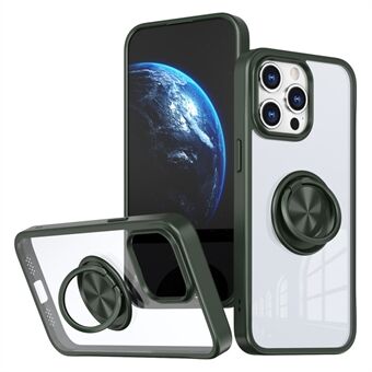 For iPhone 13 Pro Max-deksel TPU+PC Stativ Gjennomsiktig Telefonbeskyttelse Magnetisk Bilholder