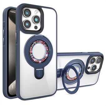 Til iPhone 13 Pro Max Magnetisk Deksel PC+TPU Telefondeksel med Rhinestone-ringstativ