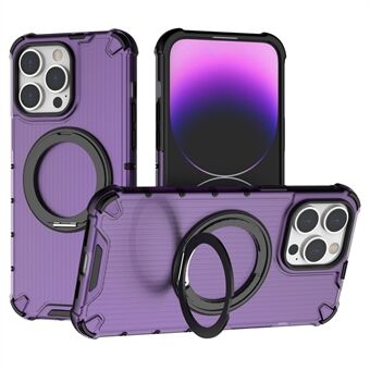 For iPhone 13 Pro Max Magnetisk Etui med Roterbar Ring Stativ og Støtsikker PC+TPU Telefonbeskyttelse