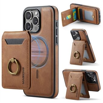 MAGKING K1-serie For iPhone 13 Pro Max Magnetisk Etui PC+TPU+PU Telefondeksel med Kortholder Stativfunksjon