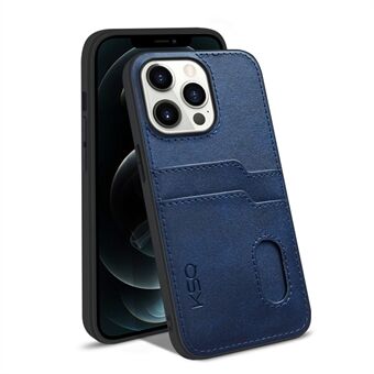 KSQ Style-A for iPhone 13 Pro Max 6,7 tommers PU-skinnbelagt TPU-beskyttelsesdeksel Støtsikkert telefonbakdeksel med 2 kortspor