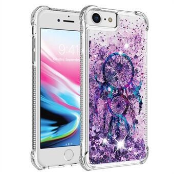 For iPhone SE (2022)/SE (2020)/6 4.7 inch/7 4.7 inch/8 4.7 inch YB Quicksand Series-2 Reinforced Corner Pattern Printing Glitter TPU Phone Case Cover