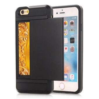 Scratch-proof Slide Card Holder PC + TPU Hybrid Case for iPhone SE (2020)/SE (2022)/8/7 4.7 inch