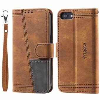 TTUDRCH 004 for iPhone 7/8 4.7 inch/SE (2020)/SE (2022) Shockproof Wallet Splicing Design PU Leather Skin-touch Feeling Stand Cover with RFID Blocking Function