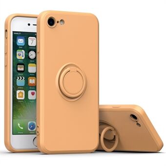 For iPhone 7 / iPhone 8 / iPhone SE 2020/2022, Phone Case Wear-resistant TPU Rubberized Shockproof Phone Shell with Ring Kickstand