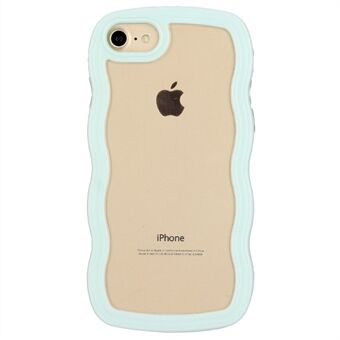 For iPhone 7/8/SE (2020)/SE (2022) Wavy Edge PC + TPU-telefonveske Fargeramme Gjennomsiktig bakdeksel