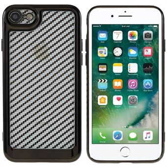 For iPhone 7/8 4,7 tommer / SE (2020) / SE (2022) Myk TPU Carbon Fiber Texture Protective Case Galvanisering Scratch telefonskall