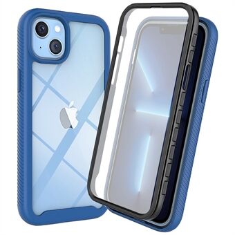 Full beskyttelsestelefondeksel for iPhone 14 6,1 tommer, 3-i-1 PC + TPU Hybrid-deksel med PET-skjermbeskytter