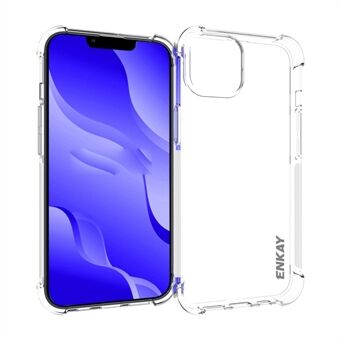 ENKAY HAT Prince For iPhone 14 6,1 tommer Anti- Scratch Clear Thickened Corners Telefonveske Anti-skli Strip Edge Drop-proof TPU bakdeksel