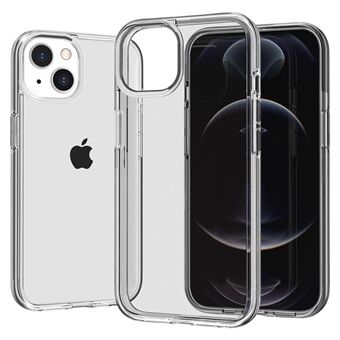 For iPhone 14 6,1 tommers gjennomsiktig TPU+PC Presis Cutout Lett telefonveske Støtsikkert bakdeksel