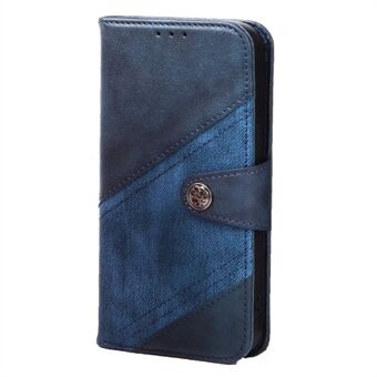 Stand lommebok Anti- Scratch telefonveske for iPhone 14 6,1 tommer, Crazy Horse Texture Splicing PU Leather Shell