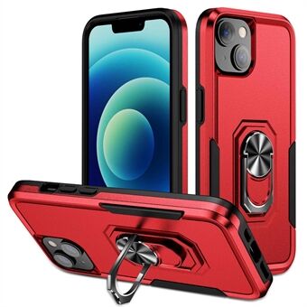 Defender Series for iPhone 14 6,1 tommers Ring Fallsikkert deksel PC + TPU Hybrid bakdeksel