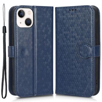 For iPhone 14 6,1 tommers Stand lommebokveske prikkmønster påtrykt TPU+PU lær folio flip-skall