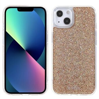 DFANS For iPhone 14 6,1-tommers støtsikkert deksel Full Glitter-dekorert beskyttelsesdeksel PC + TPU Hybrid Anti-Drop-deksel