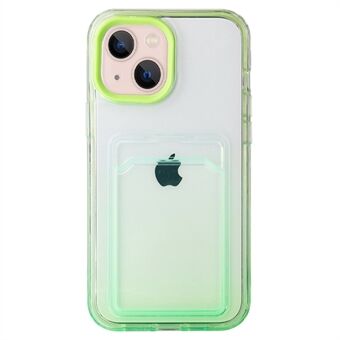 For iPhone 14 6,1 tommer fleksibel, myk TPU-gradient telefonveske Kortspordesign Mobiltelefonskall