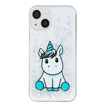 For iPhone 14 6,1 tommer Quicksand Glitter Mobiltelefonveske Myk TPU støtsikkert mønsterutskriftsdeksel