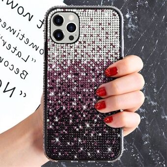 For iPhone 14 6,1 tommer Sparkly Bling Rhinestone-deksel Myk fleksibel TPU-gradient-fargetelefondeksel