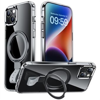 For iPhone 14 Etui Kompatibel med MagSafe Hard PC Gjennomsiktig Telefondeksel med Ringholder