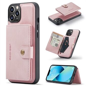 JEEHOOD J01 For iPhone 14 Etui Lær+TPU Telefon Deksel Magnetisk 2-i-1 Avtakbar