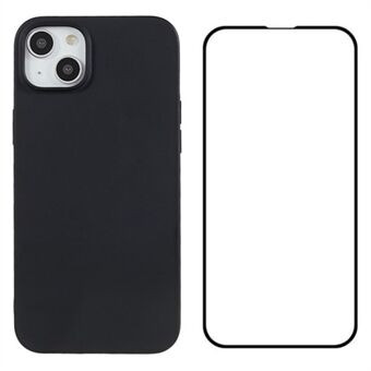 WANLONFENG MS-serien for iPhone 14 TPU-deksel matt finish med skjermbeskytter (stor linsehull)