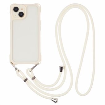 For iPhone 14 Etui PC+TPU Støtsikkert Telefonbakdeksel med Justerbar Stropp