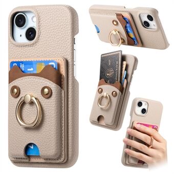 Y6 For iPhone 14 <b>Etui</b> Søtt Bjørne design PU Lær+TPU Kortholder Deksel