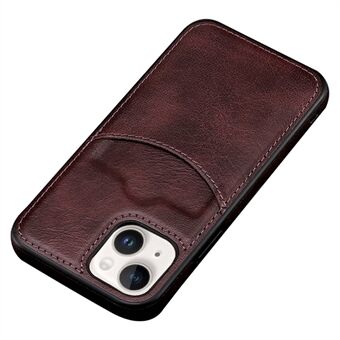 For iPhone 14 Mobiltelefondeksel Business Style Card Slot PU Leather+TPU Mobiltelefonveske