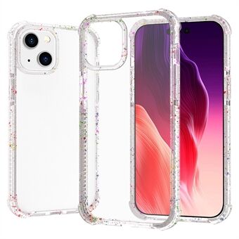 For iPhone 14 Etui Forsterkede Hjørner TPU+TPE+Akryl Gjennomsiktig Telefondeksel