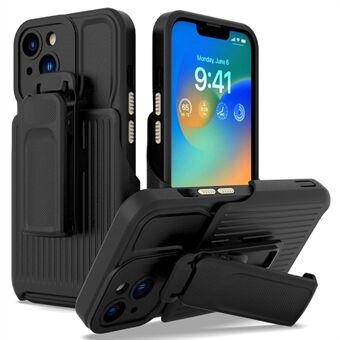 Explorer-serien for iPhone 14 Avtakbar bakklips Kickstand telefonveske PC + TPU støtsikkert hybriddeksel