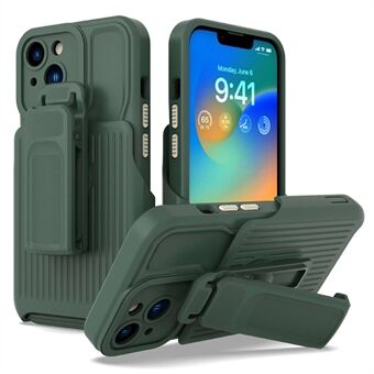 Explorer-serien for iPhone 14 Avtakbar bakklips Kickstand telefonveske PC + TPU støtsikkert hybriddeksel