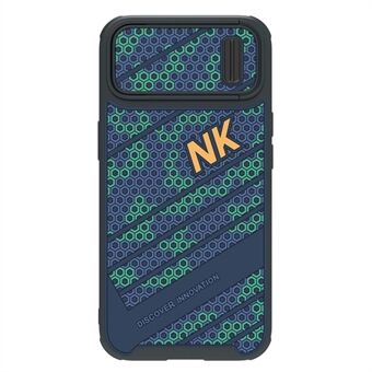 NILLKIN For iPhone 14 Skyve Kameradeksel Design PC + TPU Telefon Bakveske Honeycomb Texture Anti-drop deksel