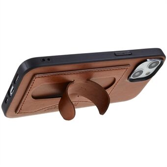 Fallsikkert telefondeksel for iPhone 14 PU-skinnbelagt TPU-telefonbakdeksel Kickstand-kortholderveske