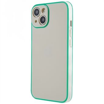 For iPhone 14 Glowing Luminous Frame Telefonveske Ensfarget TPU-kamerabeskyttelse bakdeksel