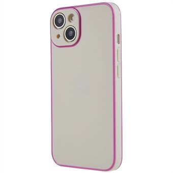 For iPhone 14 Glowing Luminous Frame Telefonveske Ensfarget TPU-kamerabeskyttelse bakdeksel