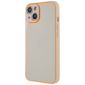 For iPhone 14 Glowing Luminous Frame Telefonveske Ensfarget TPU-kamerabeskyttelse bakdeksel