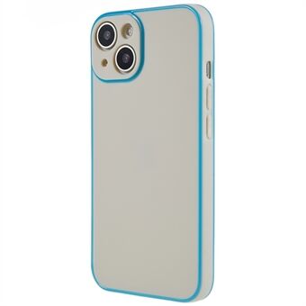 For iPhone 14 Glowing Luminous Frame Telefonveske Ensfarget TPU-kamerabeskyttelse bakdeksel