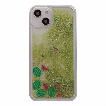 For iPhone 13 / 14 Fruit Liquid Quicksand PC+TPU-deksel Ryggbeskytter Telefondeksel