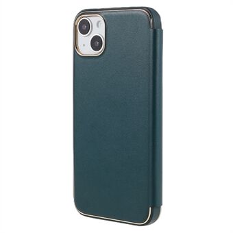 Elektroplettering telefondeksel for iPhone 14 Anti-slipp PU-skinn+PC+TPU- Stand Mobiltelefonskall