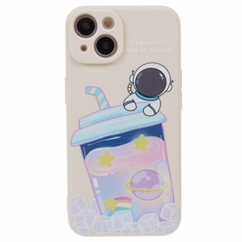 Mykt TPU-deksel for iPhone 14 Cartoon Astronaut Pattern Printing Anti-drop telefonveske