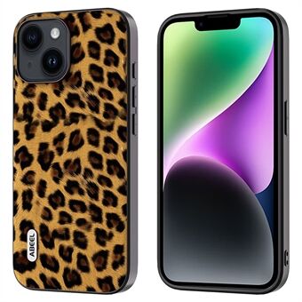 ABEEL For iPhone 14 PU skinnbelagt TPU + PC-veske Shell Leopard Texture Anti- Scratch Telefondeksel