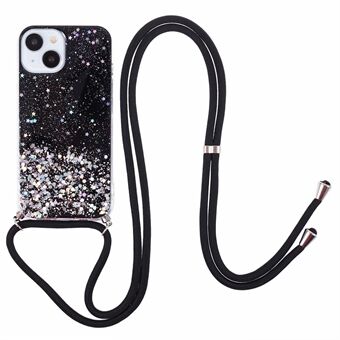 AW-serien for iPhone 14 Slank Etui Glitrende Epoksy TPU Telefonbeskytter med Snor