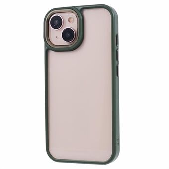 For iPhone 14 Etui TPU+PC Ripebestandig Smarttelefondeksel med Metallknapp