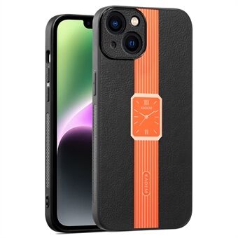 KADEM For iPhone 14 Etui Skinn+TPU+Akryl Ripebestandig Smarttelefon Deksel